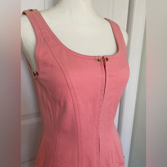 90s Anne Klein Sample Dress Bubble Gum Pink Dress - Picture 2 of 13